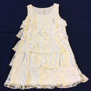 Studio I Gorgeous Lace Layer Dress Ivory Size 16